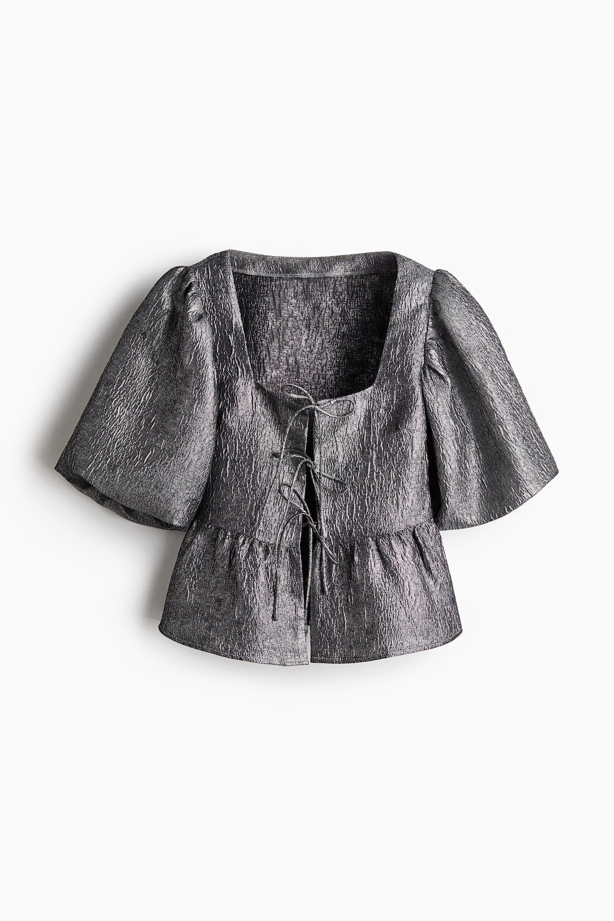 Blusa pomposa metalizada